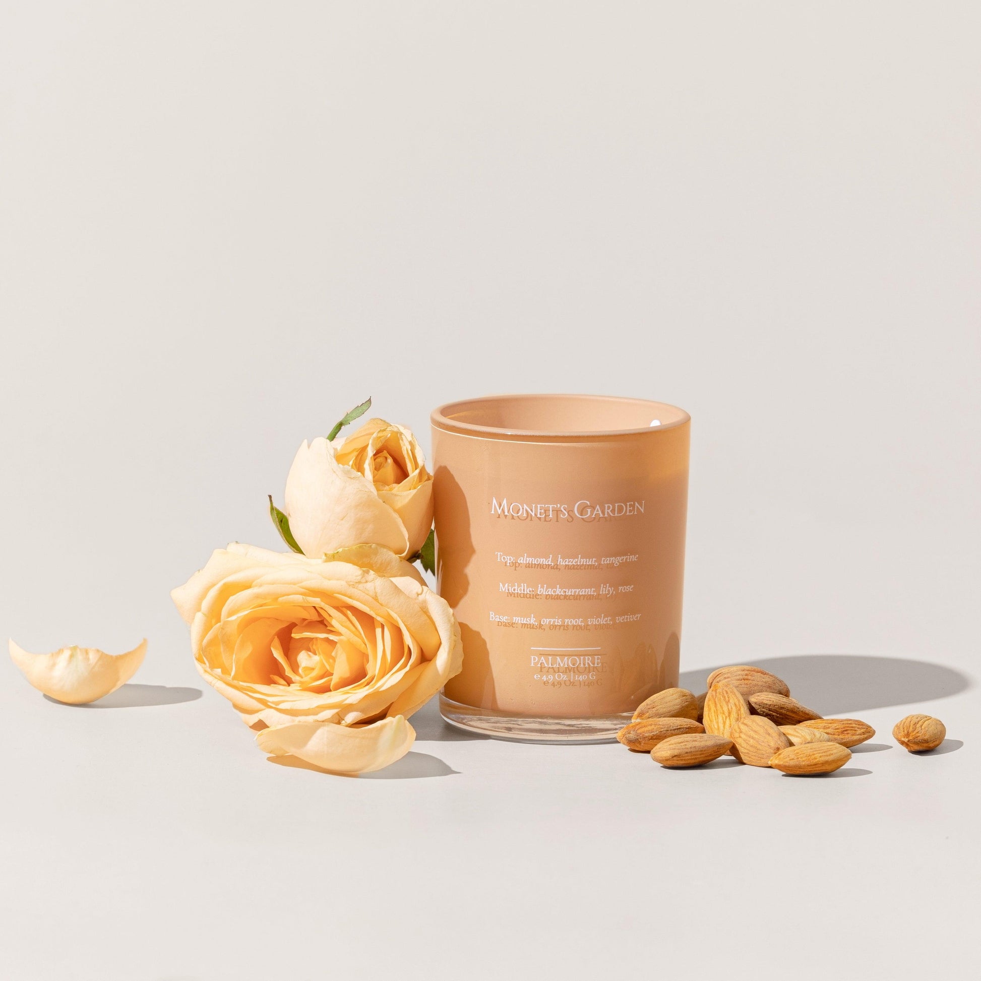 Monet's Garden Soy Wax Candle With Decorative Jar - Almond, Hazelnut & Tangerine - Lovez Aqua© - Standard 4.9 oz/ 140 g