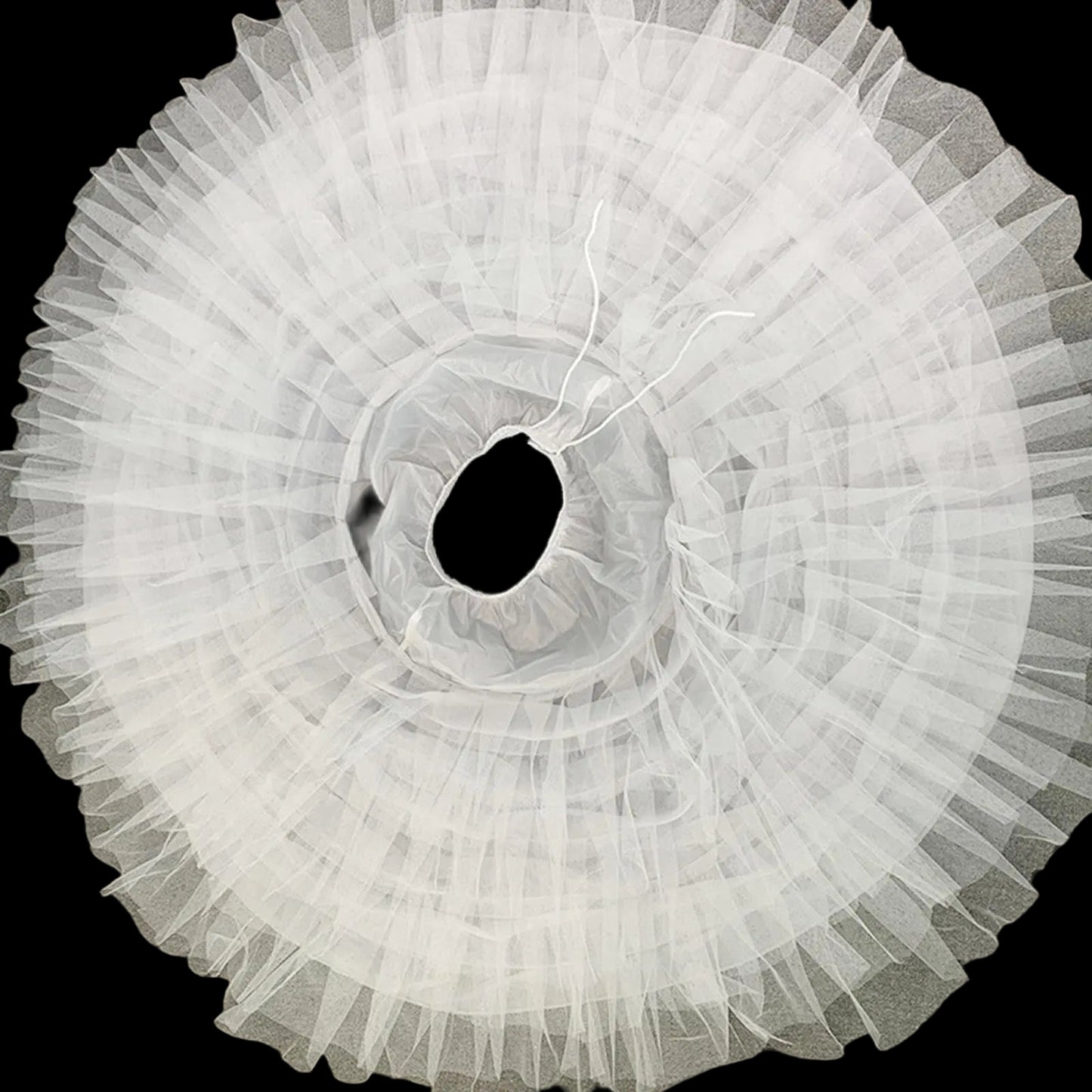 White Full-Length Structured Hooped Petticoat Underskirt for Ball Gowns