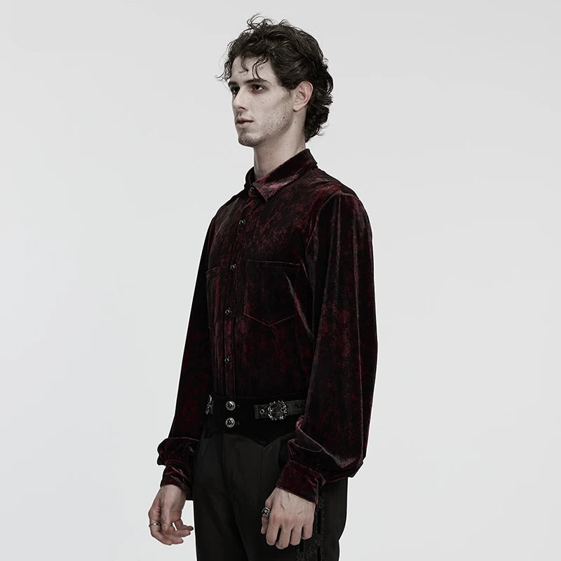 mens burgundy velvet shirt, aristocrat, vampire, vintage, fantasy, old world, lovezaqua, men's green velvet shirt, emerald green velvet shirt, gothic velvet shirt, mens gothic shirt, men's gothic shirt, green gothic shirt, velvet button up shirt, mens velvet shirt, men's velvet shirt, velvet dress shirt, green dress shirt men, gothic dress shirt, long sleeve velvet shirt, gothic menswear, romantic menswear, dark romantic clothing, alternative menswear, Victorian inspired menswear, red