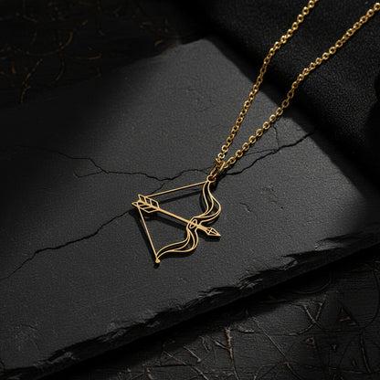 Women’s Classic Cupid Bow & Arrow Pendant Necklace | Romantic Archer Charm