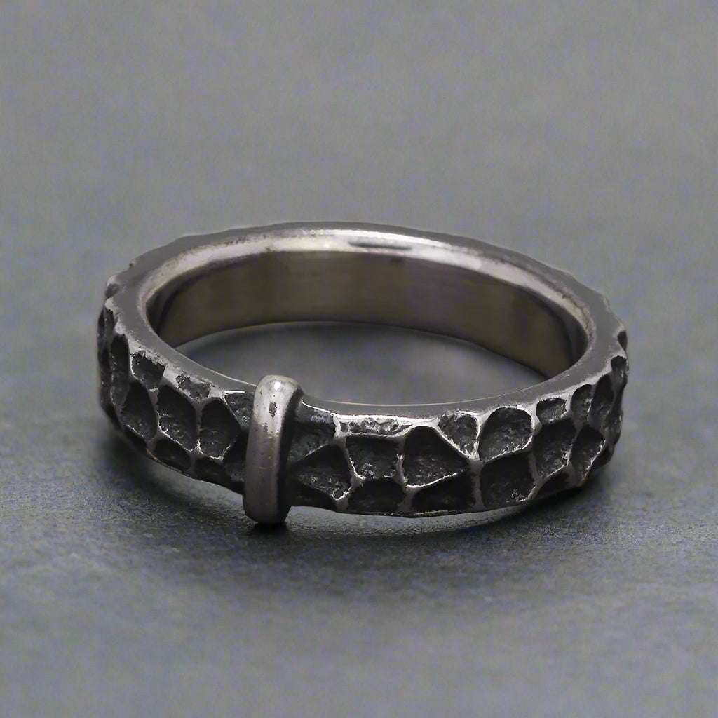 S925 Sterling Silver Outlander Claire Fraser Distressed Vintage Wedding Ring - Outlander - 