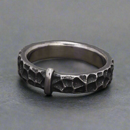 S925 Sterling Silver Outlander Claire Fraser Distressed Vintage Wedding Ring - Outlander - 