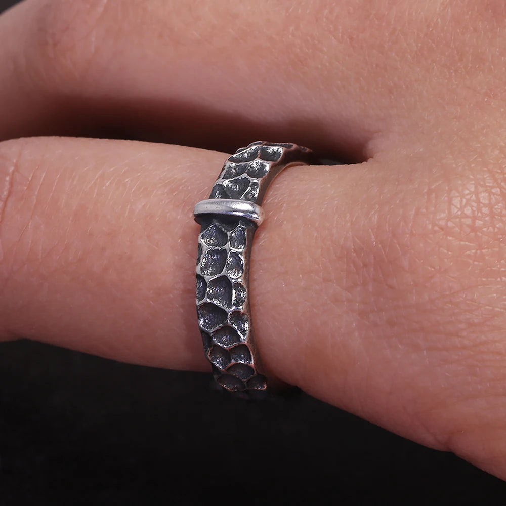S925 Sterling Silver Outlander Claire Fraser Distressed Vintage Wedding Ring - Outlander - 
