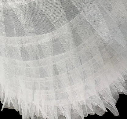 White Full-Length Structured Hooped Petticoat Underskirt for Ball Gowns