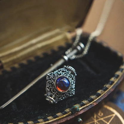 Grindelwald blood pact pendant, Fantastic Beasts necklace, Dumbledore Grindelwald jewelry, blood oath necklace, Gellert Grindelwald pendant, Crimes of Grindelwald jewelry, Harry Potter jewelry, wizarding world necklace, Dumbledore blood pact, magical artefact jewelry, gothic filigree pendant, vintage wizard necklace, dark wizard accessories, fantasy pendant necklace, Harry Potter collector gift, wizard cosplay jewelry, magical pact necklace, silver fantasy jewelry