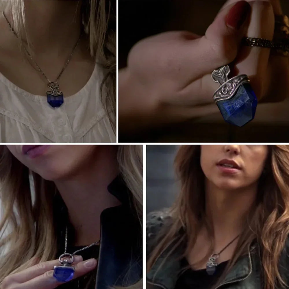 The Originals Freya Mikaelson 925 Sterling Silver Lapis Lazuli Talisman Necklace