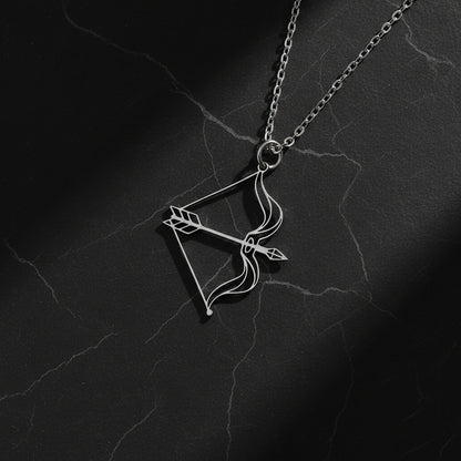 Women’s Classic Cupid Bow & Arrow Pendant Necklace | Romantic Archer Charm