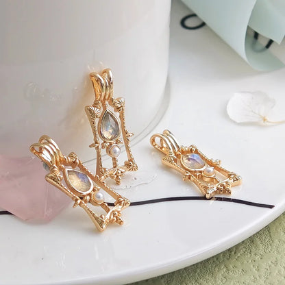 Vintage Baroque S925 Sterling Silver, Natural Labradorite & Pearl Women's Pendant Necklace