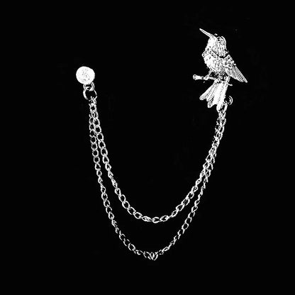 Men’s Vintage Pocket Watch & Antique Key Fob Chain Brooch Lapel Pin