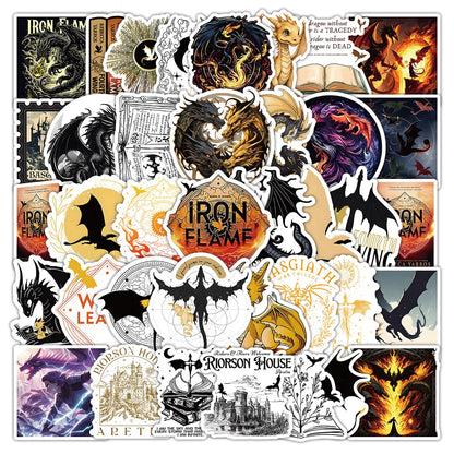 10/50Pcs Fourth Wing Rebecca Yarros Basgiath War College Dragon Stickers - Lovez Aqua© - 