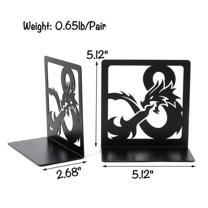Fourth Wing Fire Dragon Hollow Black Iron Shelf Bookends (2 Pcs) - Fourth Wing - Black