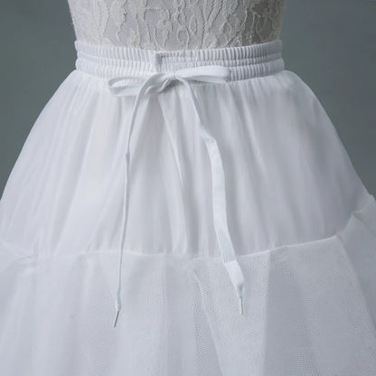 Women's White Six Layered Hoop-Free Long Petticoat for Dresses & Ball Gowns