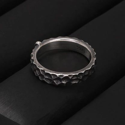 S925 Sterling Silver Outlander Claire Fraser Distressed Vintage Wedding Ring - Outlander - 