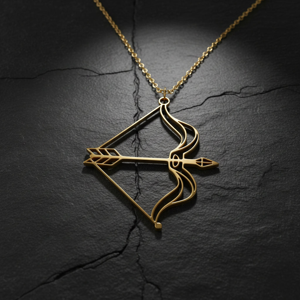 Women’s Classic Cupid Bow & Arrow Pendant Necklace | Romantic Archer Charm