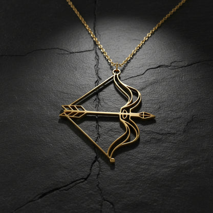 Women’s Classic Cupid Bow & Arrow Pendant Necklace | Romantic Archer Charm