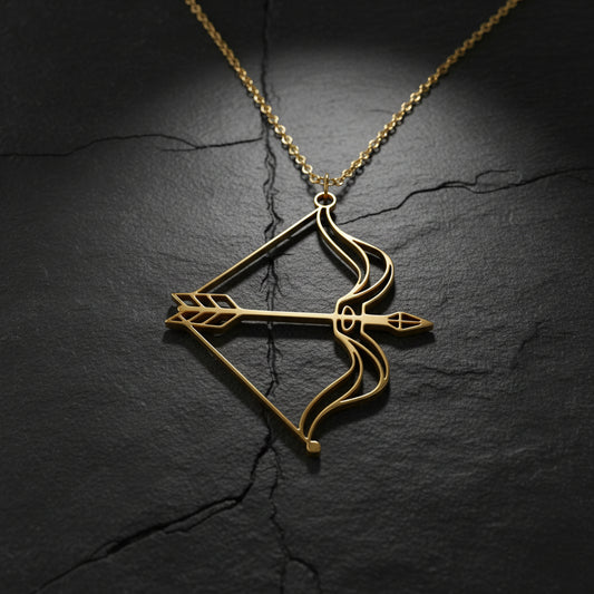 Women’s Classic Cupid Bow & Arrow Pendant Necklace | Romantic Archer Charm