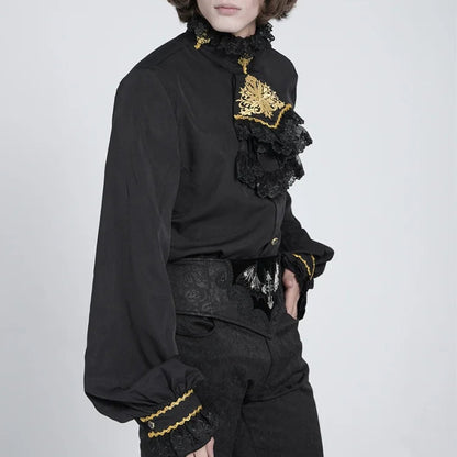 mens gothic shirt, men's gothic shirt, gothic jabot shirt, mens jabot shirt, men's jabot shirt, lace jabot shirt, Victorian shirt men, Victorian mens shirt, Victorian inspired shirt, gothic ruffle shirt, mens ruffle shirt, white gothic shirt, black and white shirt, gothic dress shirt, romantic menswear, dark romantic fashion, gothic menswear, alternative menswear, aristocratic shirt, high collar shirt men, stand collar shirt, lace shirt men, gothic lace shirt, long sleeve gothic shirt, vintage inspired mens