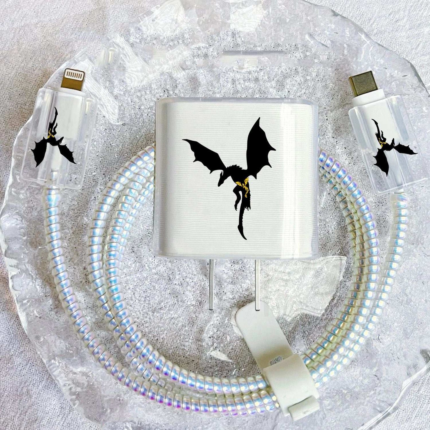 Fourth Wing Celestial Tairn & Andarna Dragon Apple Charger Protective Case - Fourth Wing - 1