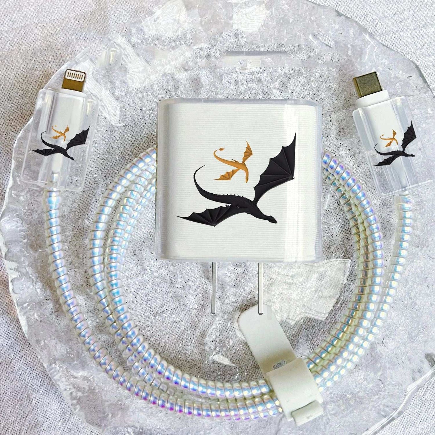 Fourth Wing Celestial Tairn & Andarna Dragon Apple Charger Protective Case - Fourth Wing - 3