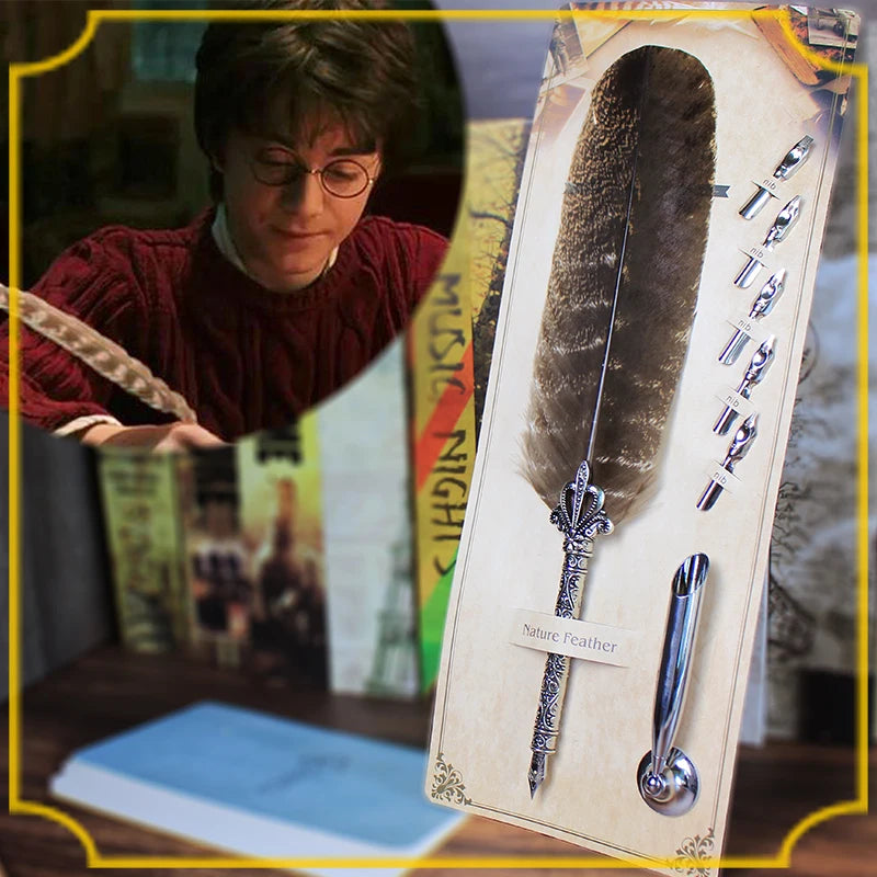 Harry Potter & the Chamber of Secrets Replica Feather Dip Quill Fountain Pen Set