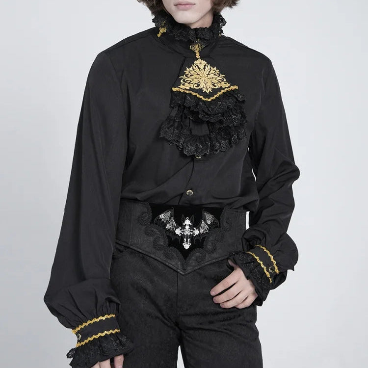 mens gothic shirt, men's gothic shirt, gothic jabot shirt, mens jabot shirt, men's jabot shirt, lace jabot shirt, Victorian shirt men, Victorian mens shirt, Victorian inspired shirt, gothic ruffle shirt, mens ruffle shirt, white gothic shirt, black and white shirt, gothic dress shirt, romantic menswear, dark romantic fashion, gothic menswear, alternative menswear, aristocratic shirt, high collar shirt men, stand collar shirt, lace shirt men, gothic lace shirt, long sleeve gothic shirt, vintage inspired mens
