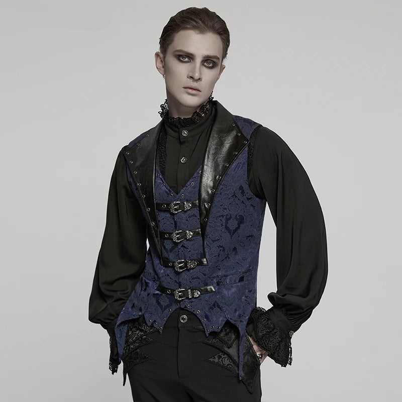 mens gothic waistcoat, vampire outfit, lovezaqua, men's gothic waistcoat, gothic waistcoat men, mens gothic vest, men's gothic vest, gothic jacquard vest, jacquard waistcoat men, jacquard vest men, burgundy gothic vest, burgundy waistcoat, black burgundy vest, buckle waistcoat, buckle vest men, gothic buckle vest, multi buckle vest, bat hem waistcoat, bat hem vest, pointed hem waistcoat, gothic formalwear, gothic menswear, alternative menswear, Victorian inspired menswear, Victorian gothic vest, romantic go