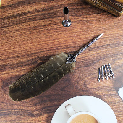 Harry Potter & the Chamber of Secrets Replica Feather Dip Quill Fountain Pen Set