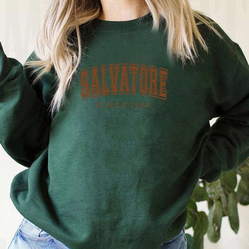 "Salvatore Since 1864" The Vampire Diaries Women's Crewneck Sweatshirt - The Vampire Diaries - Dark Green / S