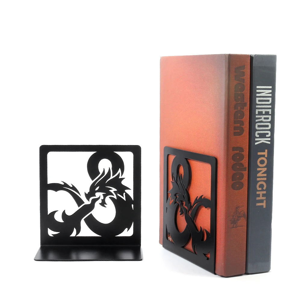 Fourth Wing Fire Dragon Hollow Black Iron Shelf Bookends (2 Pcs) - Fourth Wing - 