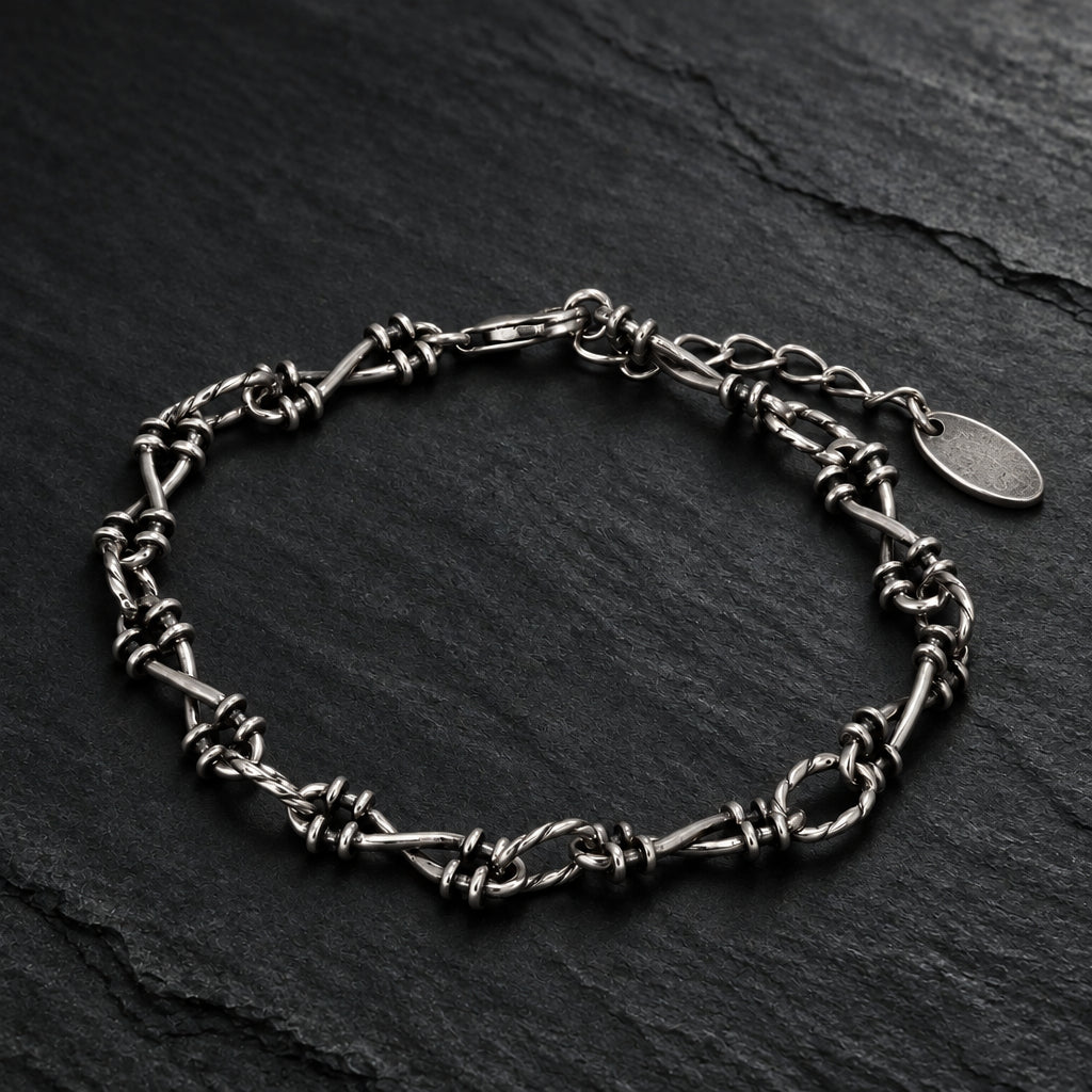 Gothic thorn bracelet, barbed wire bracelet, sterling silver thorn bracelet, 925 sterling silver bracelet, Gothic bracelet men, Gothic bracelet women, unisex Gothic bracelet, silver barbed wire bracelet, thorn link bracelet, barbed wire chain bracelet, Gothic chain bracelet, sterling silver bracelet men, sterling silver bracelet women, Gothic jewelry, alternative jewelry, punk silver bracelet, thorn jewelry, spiked chain bracelet, dark jewelry, unisex silver bracelet, 6mm silver bracelet, Gothic silver