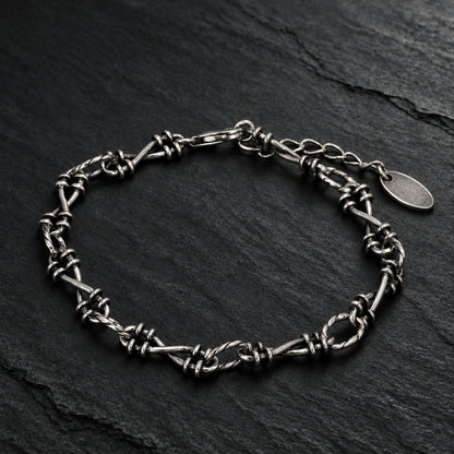 Gothic thorn bracelet, barbed wire bracelet, sterling silver thorn bracelet, 925 sterling silver bracelet, Gothic bracelet men, Gothic bracelet women, unisex Gothic bracelet, silver barbed wire bracelet, thorn link bracelet, barbed wire chain bracelet, Gothic chain bracelet, sterling silver bracelet men, sterling silver bracelet women, Gothic jewelry, alternative jewelry, punk silver bracelet, thorn jewelry, spiked chain bracelet, dark jewelry, unisex silver bracelet, 6mm silver bracelet, Gothic silver