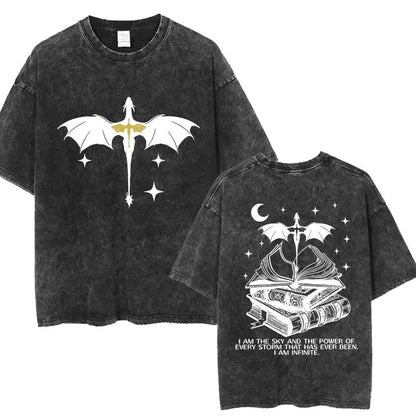 Fourth Wing Basgiath War College Double Sided Dragon Rider Vintage Unisex Shirt - Fourth Wing - H01572 Black / S