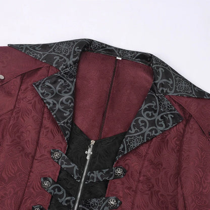 Men’s Gothic Victorian Vampire Coat | Jacquard Long Trench