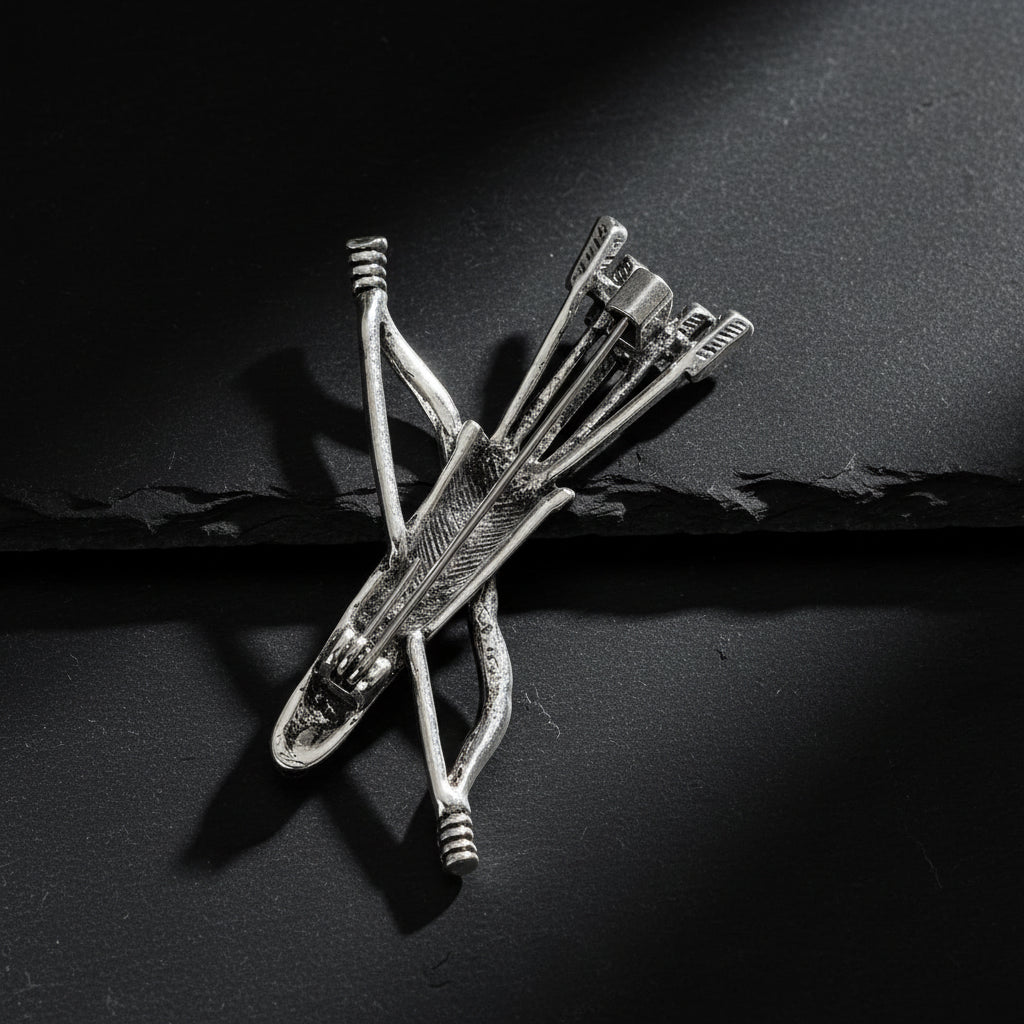 Women’s & Men’s Vintage Archer Bow and Arrow Brooch | Rhinestone Quiver Pin