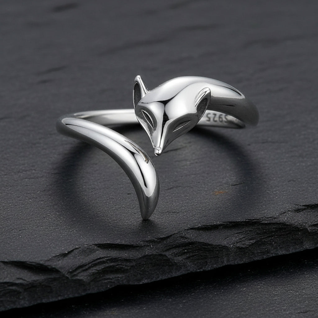 925 sterling silver fox ring, women’s fox ring, adjustable fox ring, silver animal ring, fox jewelry, woodland ring, sterling silver animal jewelry, open wrap ring, fox tail ring, delicate silver ring, animal lover jewelry, fairytale jewelry, women’s fine jewelry, woodland jewelry, silver wrap ring, fox gift jewelry, nature inspired ring, dainty animal ring, sterling silver gift, storybook jewelry, once upon a broken heart, Evangeline fox