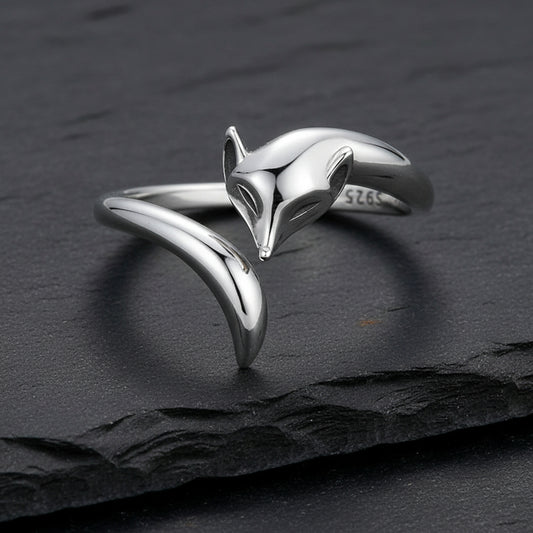 925 sterling silver fox ring, women’s fox ring, adjustable fox ring, silver animal ring, fox jewelry, woodland ring, sterling silver animal jewelry, open wrap ring, fox tail ring, delicate silver ring, animal lover jewelry, fairytale jewelry, women’s fine jewelry, woodland jewelry, silver wrap ring, fox gift jewelry, nature inspired ring, dainty animal ring, sterling silver gift, storybook jewelry, once upon a broken heart, Evangeline fox