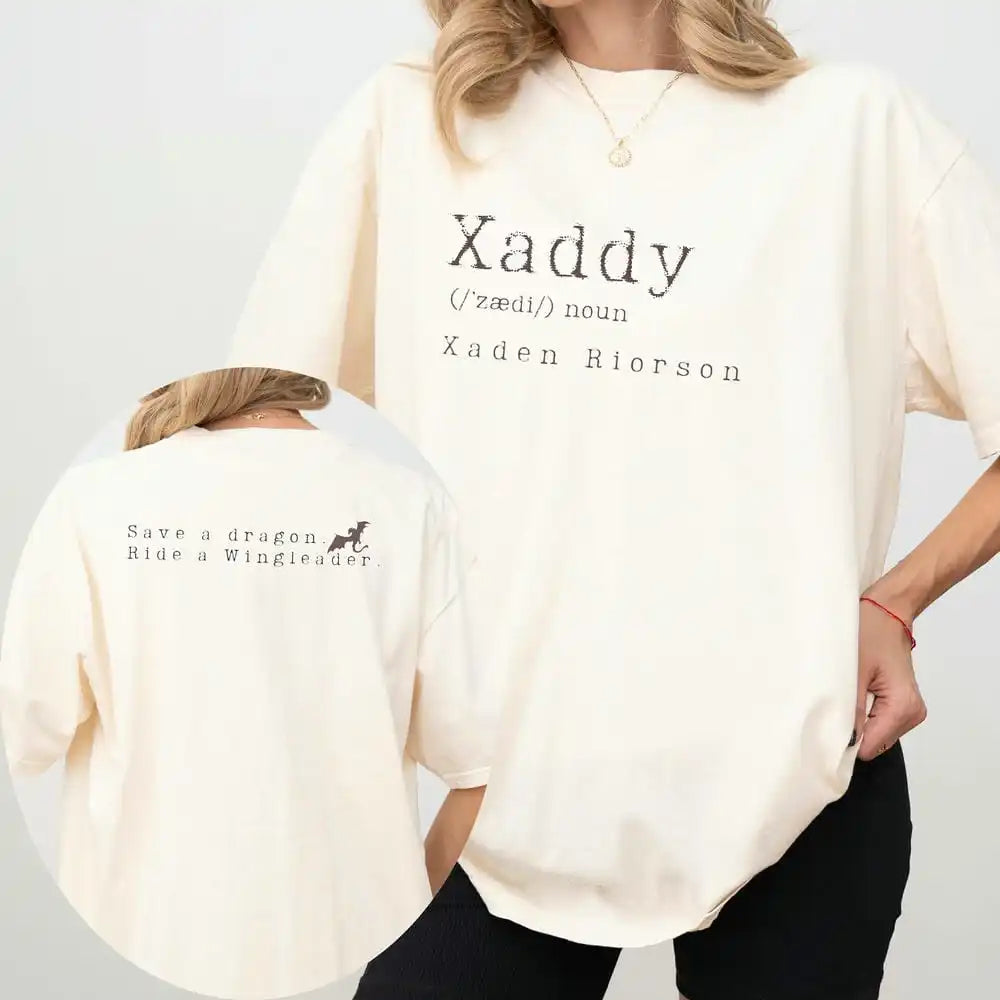 Vintage Xaden Riorson Fourth Wing "Xaddy" Book Boyfriend Women's Cotton T-Shirt - Fourth Wing - Apricot / 4