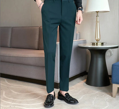 Men’s High-Waisted Pleated Dress Pants | Tailored Formal Trousers