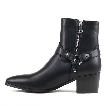mens harness boots, men's harness boots, chain harness boots, black harness boots, harness ankle boots, mens ankle boots, men's ankle boots, black ankle boots men, mens black boots, men's black boots, O ring boots, O-ring harness boots, chain boots men, side zip boots, zip ankle boots, gothic mens boots, gothic boots men, western ankle boots, western inspired boots, biker ankle boots, moto boots men, alternative mens shoes, dark romantic fashion, vintage inspired menswear, gothic menswear