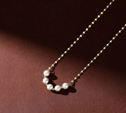 S925 Sterling Silver Women’s Vintage Pearl Necklace – Minimalist & Timeless Fine Jewelry