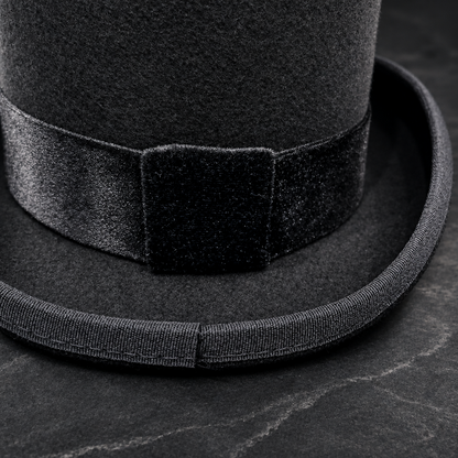 Men’s & Women’s Victorian Wool Felt Top Hat with Ribbon Band