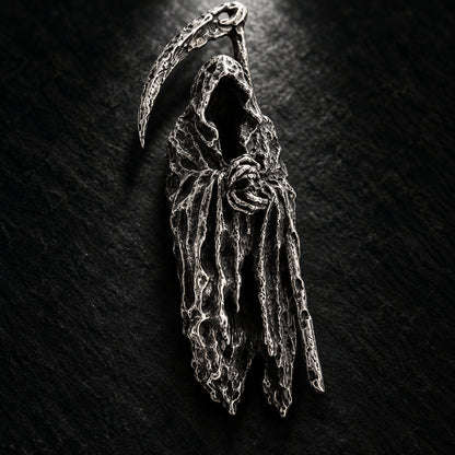 Men’s Gothic Grim Reaper & Scythe Pendant Necklace