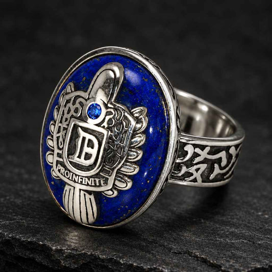 Damon Salvatore 925 Sterling Silver Lapis Lazuli Daylight Ring | Custom Initial
