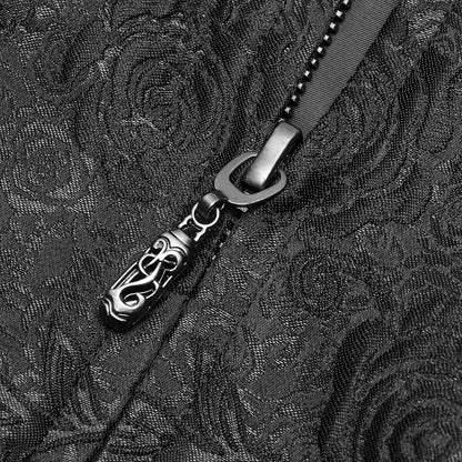 Men’s Gothic Renaissance Velvet Jacquard Slim-Fit Medium-Length Aristocrat Coat