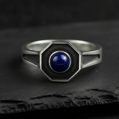 Vampire Diaries 925 Sterling Silver Klaus Mickelson Lapis Lazuli Daylight Ring - The Vampire Diaries - 