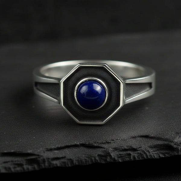 Vampire Diaries 925 Sterling Silver Klaus Mickelson Lapis Lazuli Daylight Ring - The Vampire Diaries - 