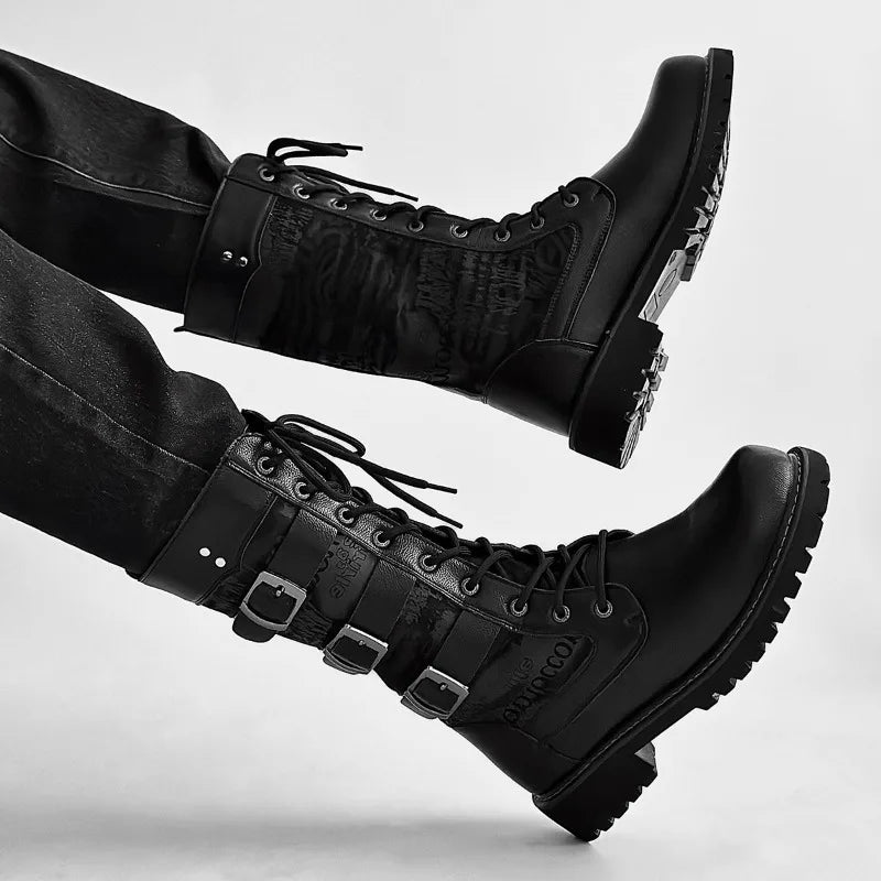 mens combat boots, men's combat boots, black combat boots, mens black boots, men's black boots, buckle combat boots, triple buckle boots, multi buckle boots, lace up combat boots, mens lace up boots, men's lace up boots, mid calf combat boots, mid calf boots men, black buckle boots, lug sole boots, chunky sole boots, punk boots men, punk menswear, gothic mens boots, gothic boots men, alternative menswear, alternative boots, biker style boots, motorcycle inspired boots, rock style boots, black fashion boots,