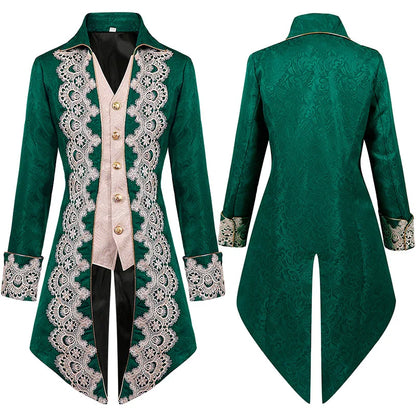 Men’s Aristocratic Renaissance Edwardian Tailcoat Jacket – Regency Brocade Frock Coat