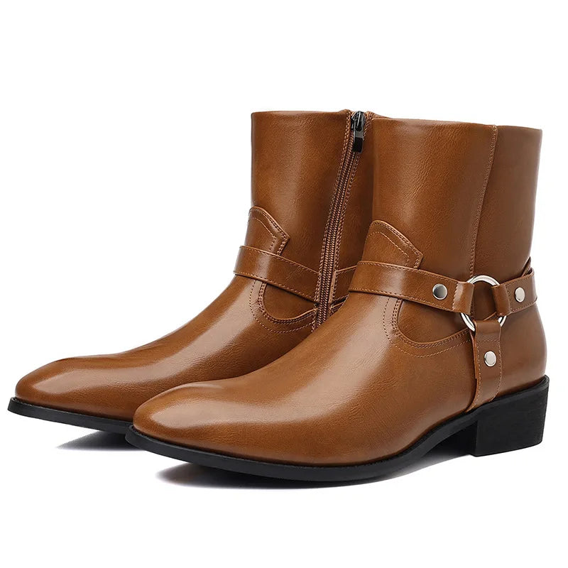 mens harness boots, men's harness boots, chain harness boots, black harness boots, harness ankle boots, mens ankle boots, men's ankle boots, black ankle boots men, mens black boots, men's black boots, O ring boots, O-ring harness boots, chain boots men, side zip boots, zip ankle boots, gothic mens boots, gothic boots men, western ankle boots, western inspired boots, biker ankle boots, moto boots men, alternative mens shoes, dark romantic fashion, vintage inspired menswear, gothic menswear