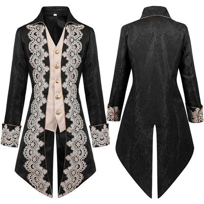 Men’s Aristocratic Renaissance Edwardian Tailcoat Jacket – Regency Brocade Frock Coat